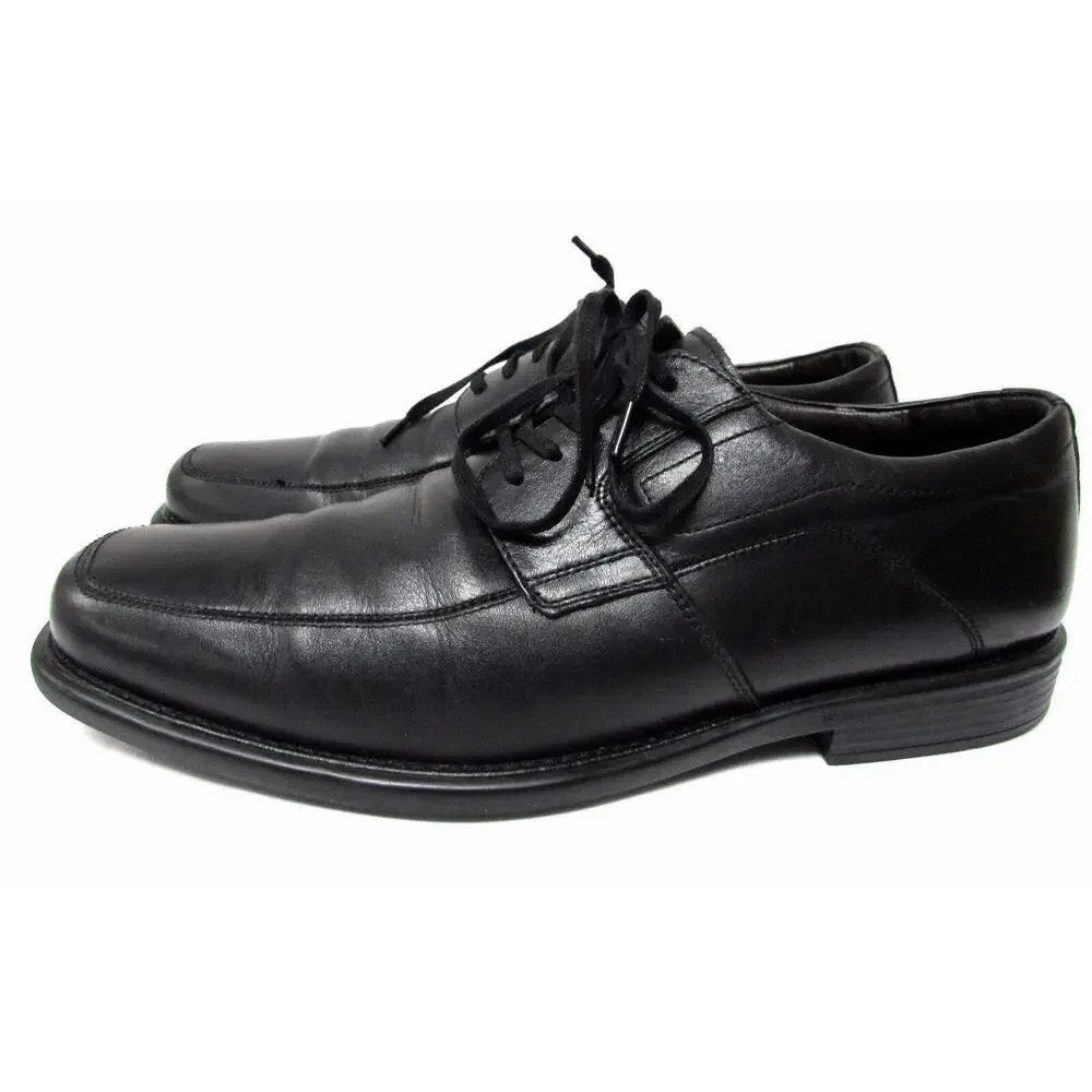 Johnston & Murphy Sheep skin men's size 9.5 M black leather shoes dress oxford